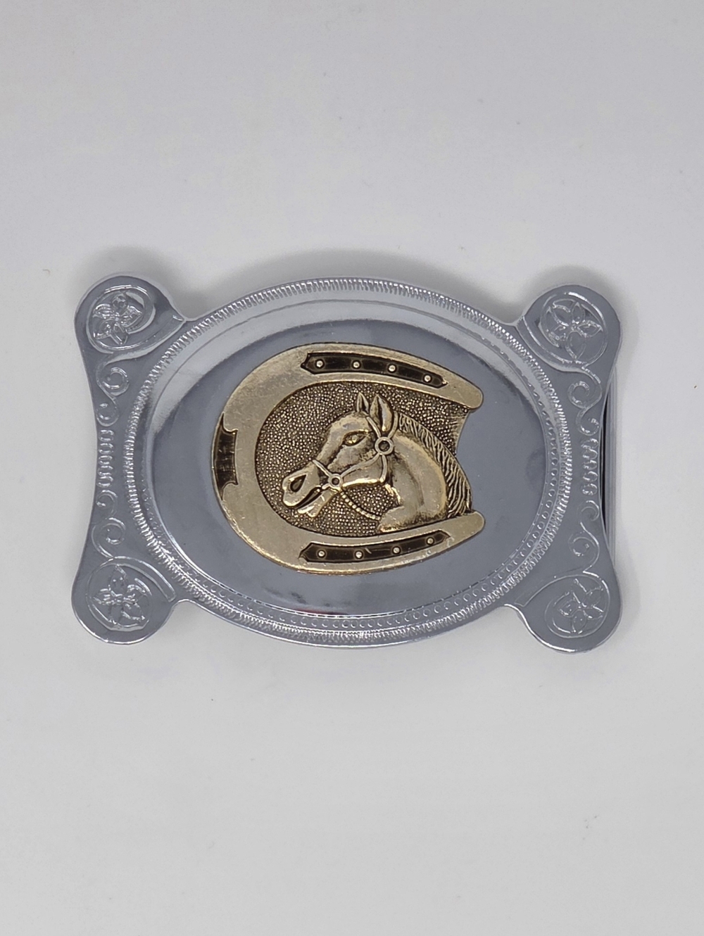 Horse Head And Horseshoe Belt Buckle